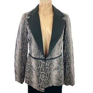 Mark. Woman’s Jacket Blazer Snake Print Light Purple & Black Sz M Cotton Blend